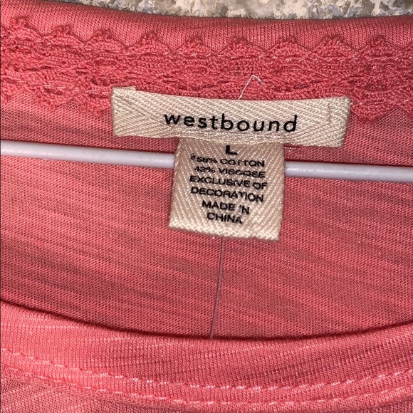 Westbound size L flutter sleeve cotton blend top - Picture 3 of 6